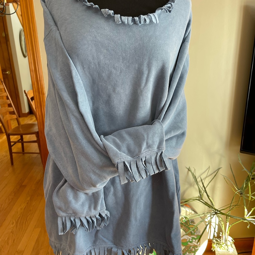 Comfort Colors beach oversized coverup or casual sweatshirt. Size xl. Slate blue